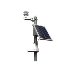 AQMesh air quality monitoring pod mounted on a post