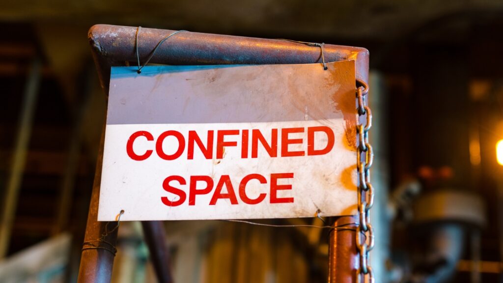 Testing the atmosphere in a confined space before removing the cover